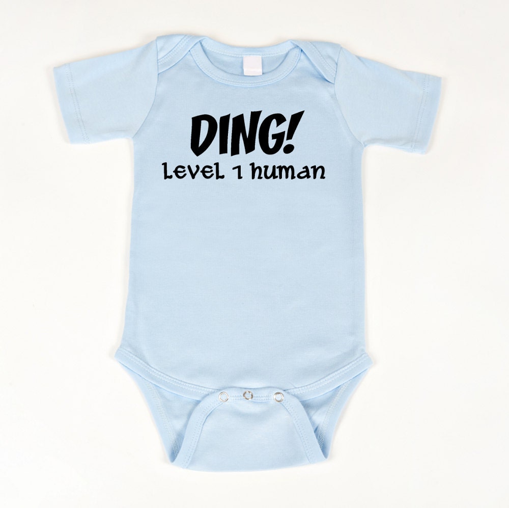 Gamer Baby DING Level 1 Human Bodysuit (Blue)