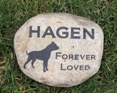 Dog Memorial River Stone Rock Pitbull & Many Other Breeds