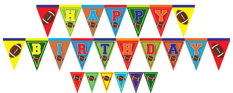 Football Birthday Party Birthday Banner