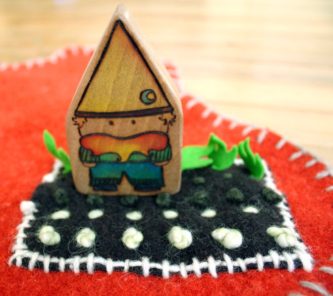 Pure Wool Play Scene for Gnomes - Tomato Red