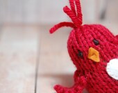 Bird - Red Bird - Spring -  READY TO SHIP - Toy - Ornament - Waldorf - Natural  - Woodland - Heart- Gifts under 15
