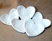 Ceramic FIVE itty bitty Lace Heart Ring Bowls