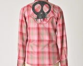 vintage Wrangler womens western shirt with skull applique - small / medium