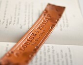 Custom Leather bookmark - Design your own - pick text, design and color - hand stamped, tooled and stained