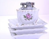 Antique lighter and ashtray set
