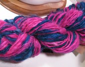 Handspun Bulky Art Yarn Handdyed Wool Wheel Spun IT'S ELECTRIC Colorway 60 Yards