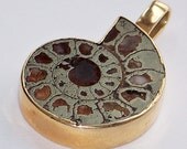 Vintage Designer, 14kt Gold Ammonite Pendant, 8.4 grams
