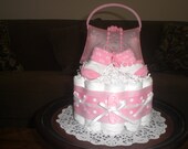 So Girlie Ready to Shop Baby Shower Diaper Cake Centerpieces other colors, toppers and sizes too