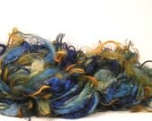 Tailspun Blue and Gold Yarn 5.5 oz 36 yards Icelandic Lambswool Long Locks