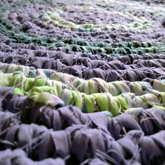 Shades of Purple Crocheted Rag Rug