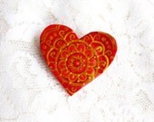Stylish Painted Brooch from polymer clay
