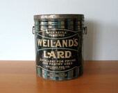 Vintage Industrial Storage Lard Tin