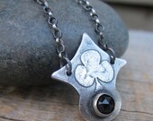 Wonderland - Queen of Clubs Pendant ... Fine Silver Card Suit with Bezel Setting
