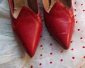 1950s Qualicraft Red Leather Spike Pump