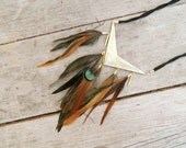 bronze V // feather necklace