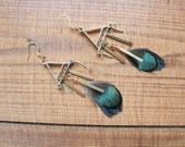 triangle fringe // feather earrings