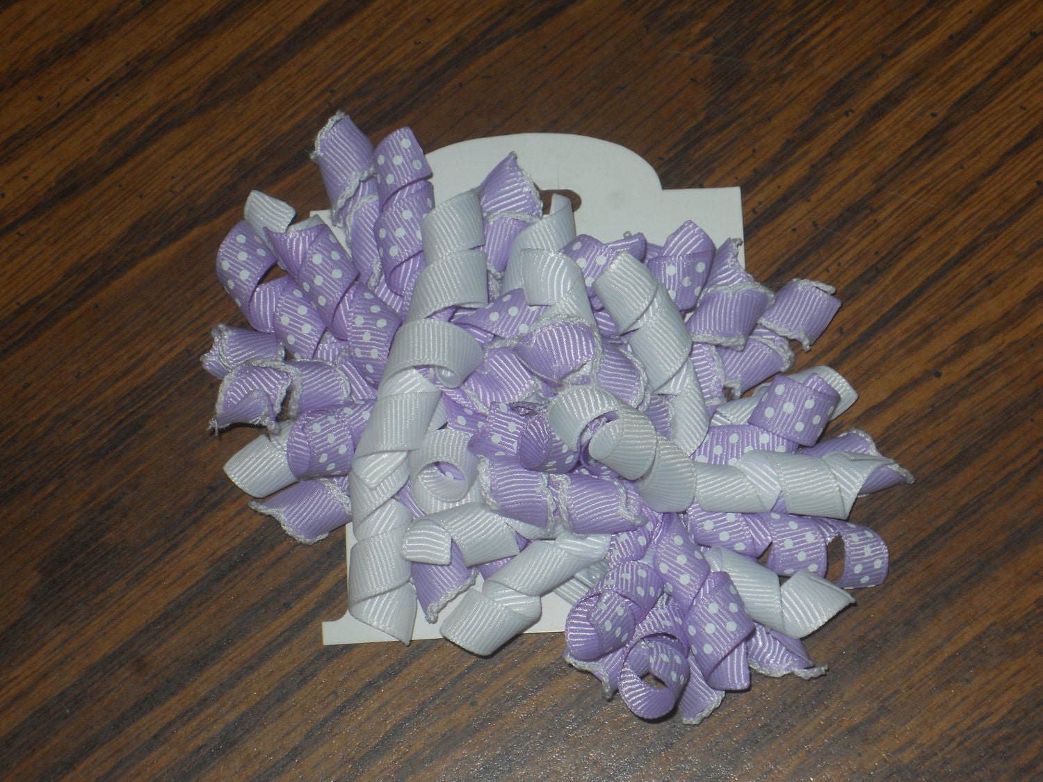 Hair Bow Set - Lavender and White Korkers