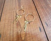 gold hoop dangle earrings