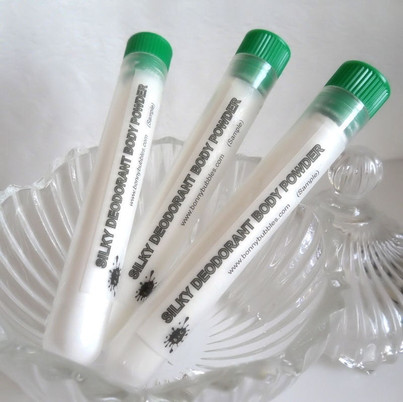 Body Powder samples - natural bath powder - deodorant - 3 trial size testers