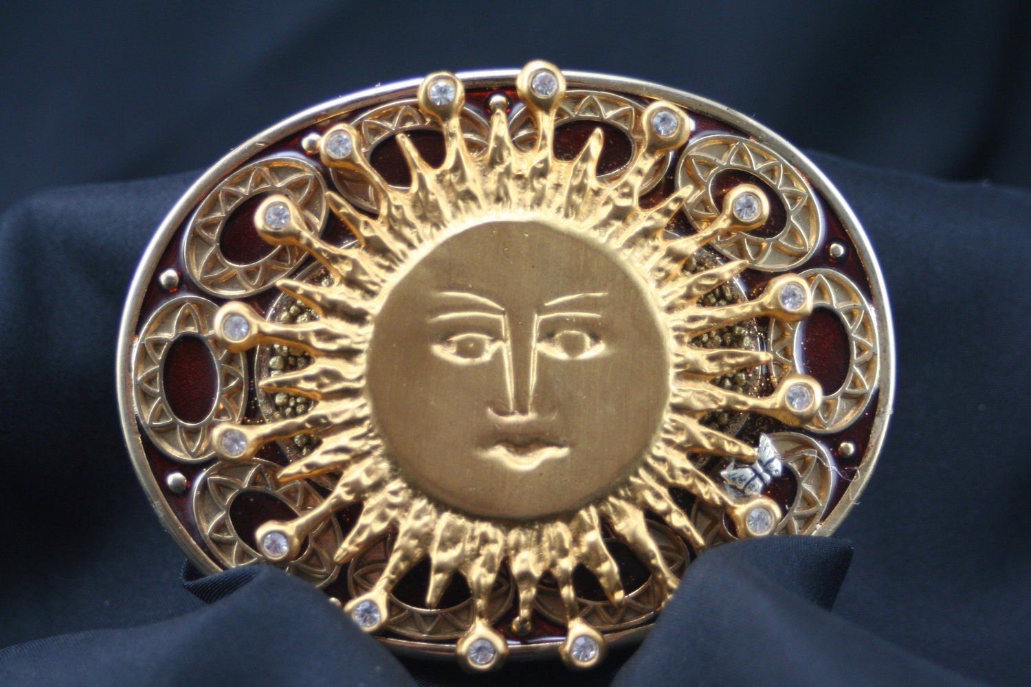 Antique Buckle With A Vintage Gold Sun