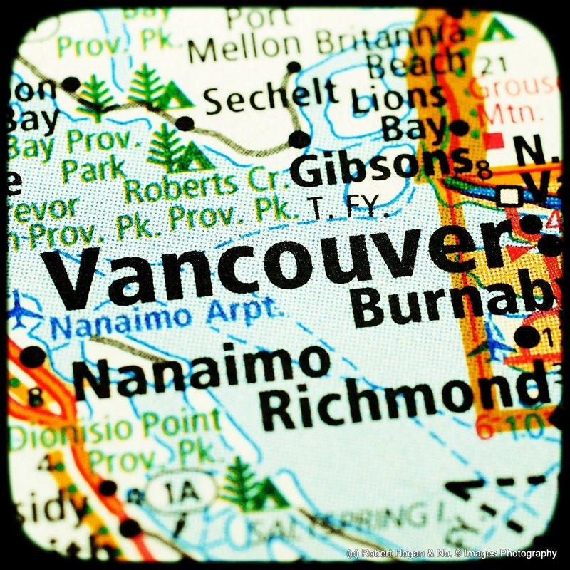 Vancouver Canada - See the World Map Art - Travel Photography, Gift Idea