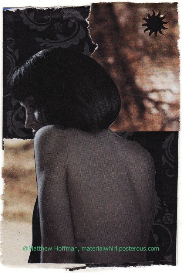 ARMANI GIRL - an original paper collage from recycled materials - Free Shipping