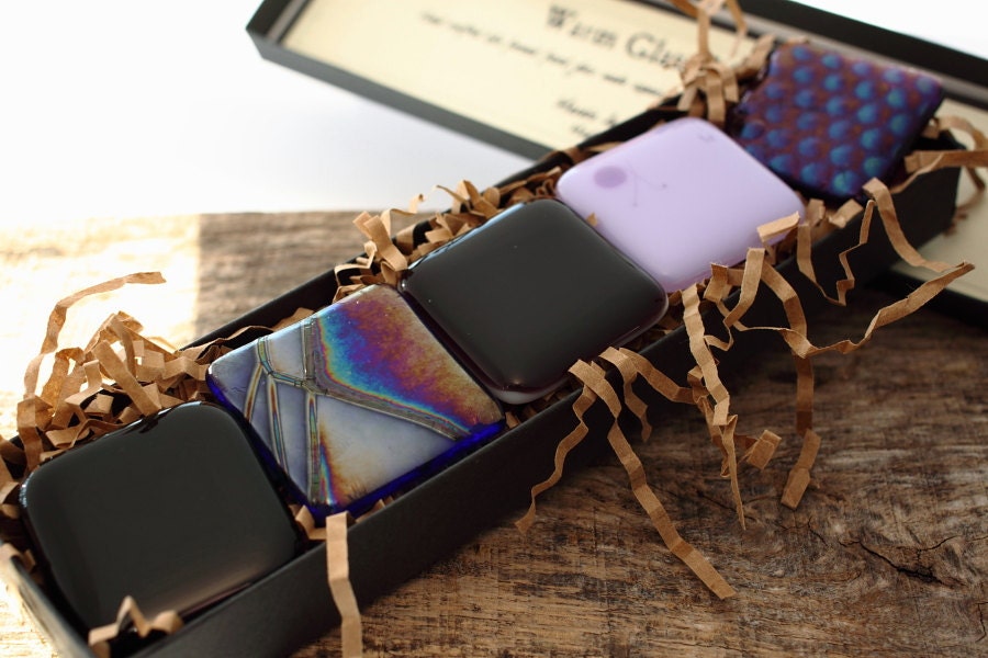 Fused Glass Magnets - Shady Violet