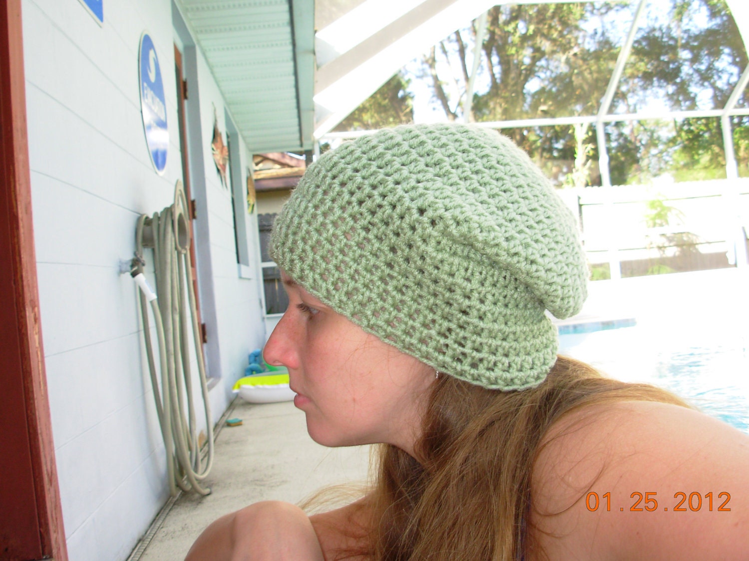 Slouchy Hat-Frosty Green