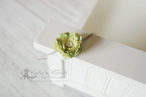Green Ranunculus Flower Headband - Photography Prop