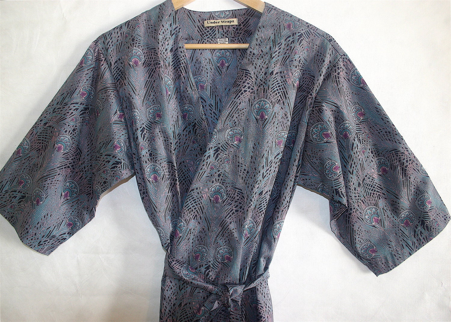 Womens Robe. Dressing Gown. Wrap. Regent Peacock.  Mid Calf Length.