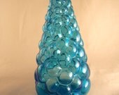1960's sparkling aqua blue bubble vase-vintage Italian made vase-crazy kitsch sea blue bubble vase-floor vase
