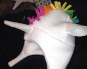 Fleece Unicorn hat sizes newborn to adult, custom made to order
