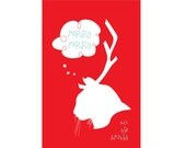 Pet Silhouette Holiday Card -  Custom Made Just For You Within Hours