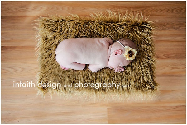 Mongolian Faux Fur Photography Prop - Caramel