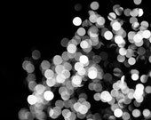 Abstract Photograph - black white glowing art deco bokeh sparkle silver 8x10