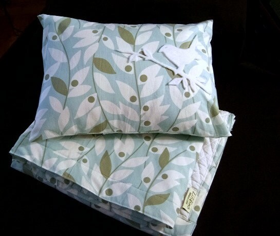 Baby - Toddler Quilt and Pillow Cover  - Bird and Vine