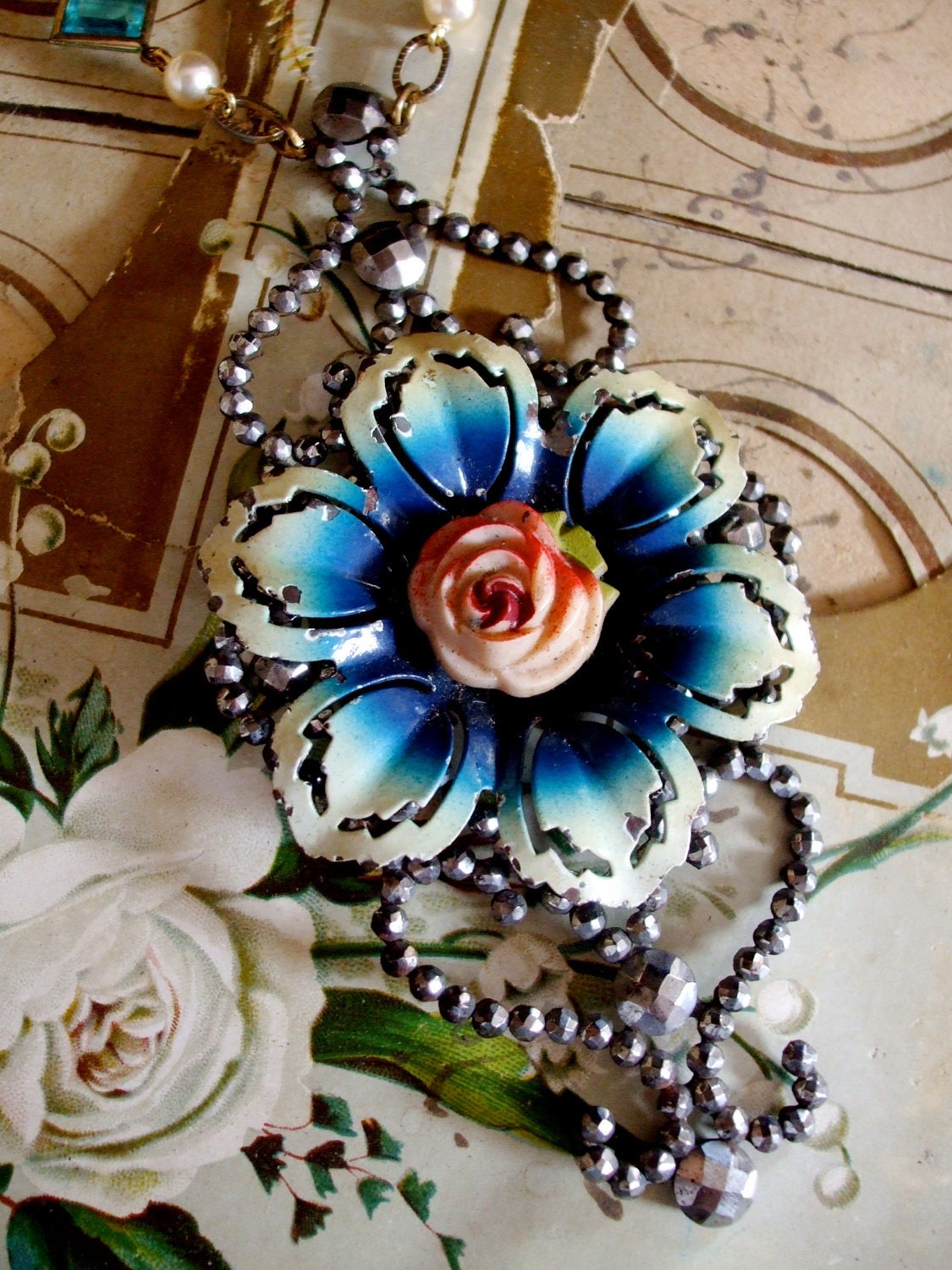 A New Bloom -Vintage Assemblage Necklace
