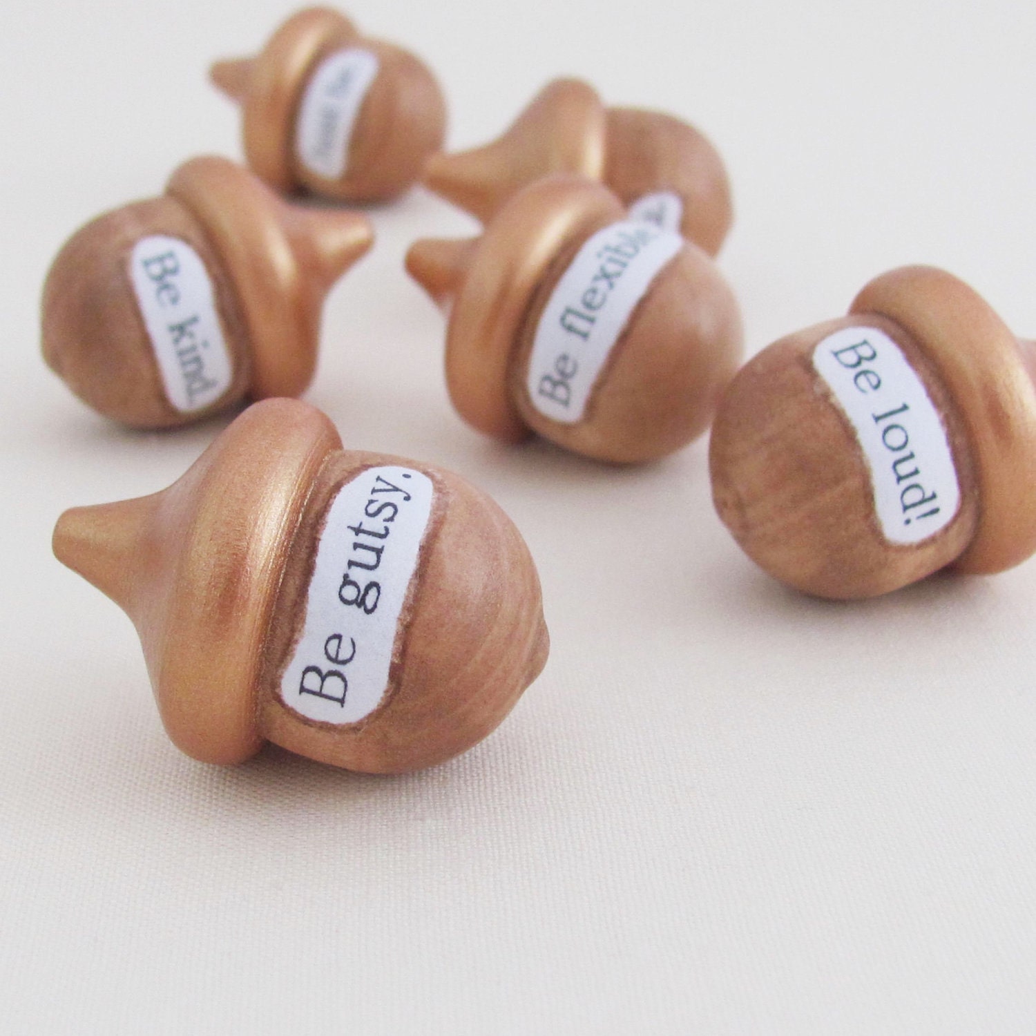 Just Be Acorns- rustic inspirational bowl fillers or table centerpiece for home decor by humbleBea