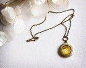20% OFF Sale Vintage Inspired Jewelry Photo Locket - Tapestry of Trees - original fine art photo - surreal yellow tree