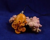 Brass Octopus Necklace - Handmade Polymer Clay Jewelry