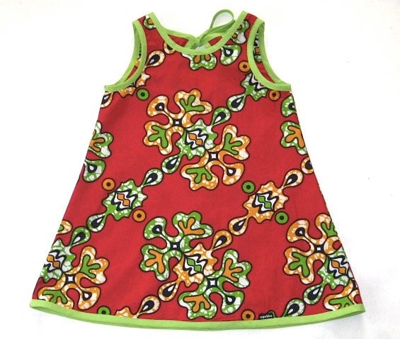 Girl's Dress - African Batik Fabric - 5T