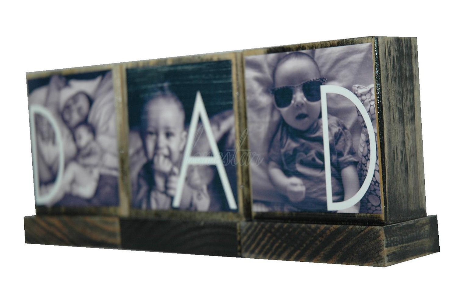PERSONALIZED PHOTO GIFTS for Dad-Great Fathers Day Gifts for Dad,Pop - Set of 3 Personalized wooden photo blocks