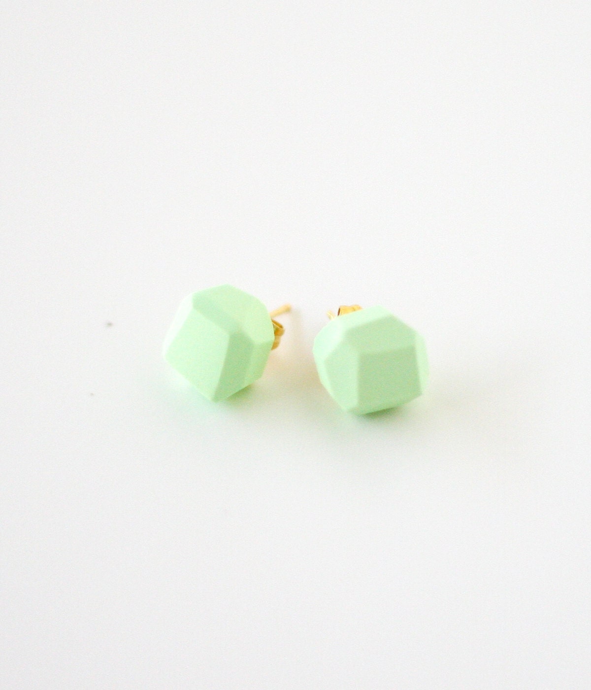 mint geo earrings