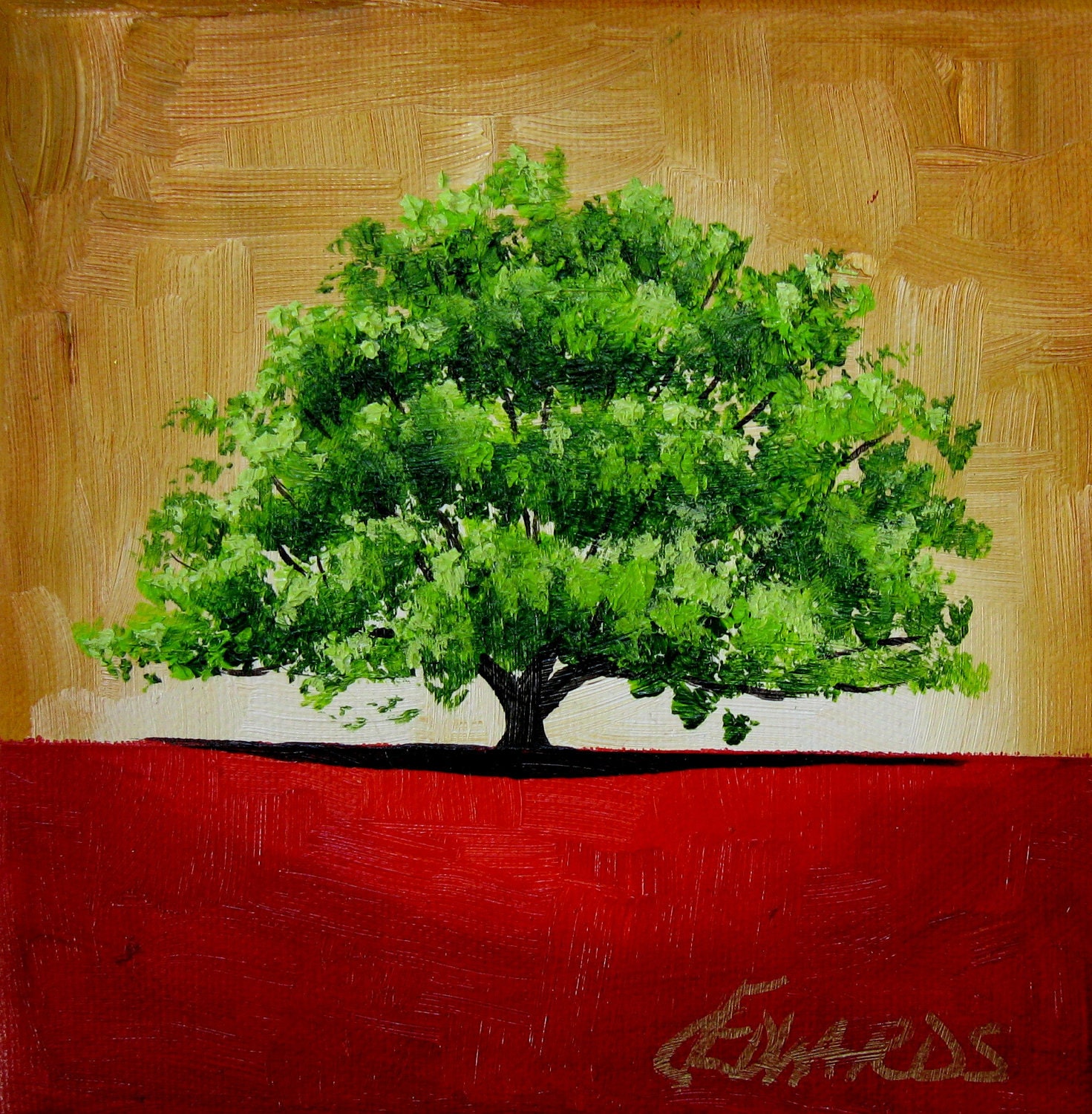 Solitary, a mini original oil painting by Jo Edwards