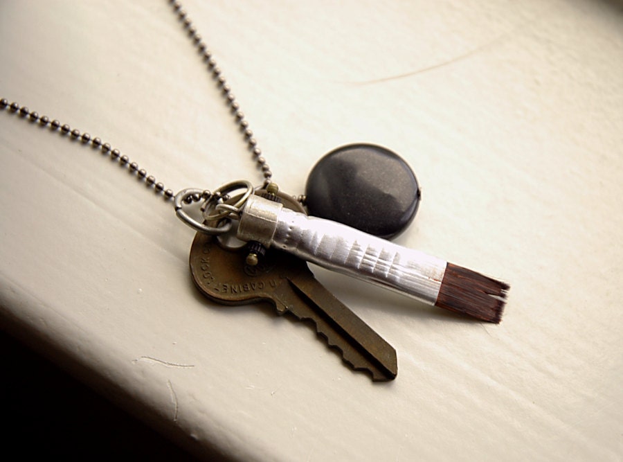 Paintbrush Pendant Unisex Ball Chain Necklace - The Painter