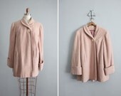 1950s vintage structured pink wool swing coat