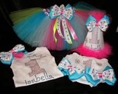 Bling 1st Birthday Set--Party Hat, Diaper Cover, and Bib Included--Unique and Colorfull--You choose the design