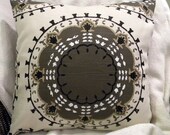 Designer Decorative Pillow Cover - Medallions - Dwell Studio for Robert Allen - Brown - Toffee - 18" Square