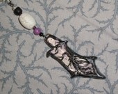 black, white, and purple Glass Shard Vines Pendant