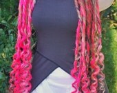 Medium set of Mixed Pink and Blonde Super Curly  Dread lock falls